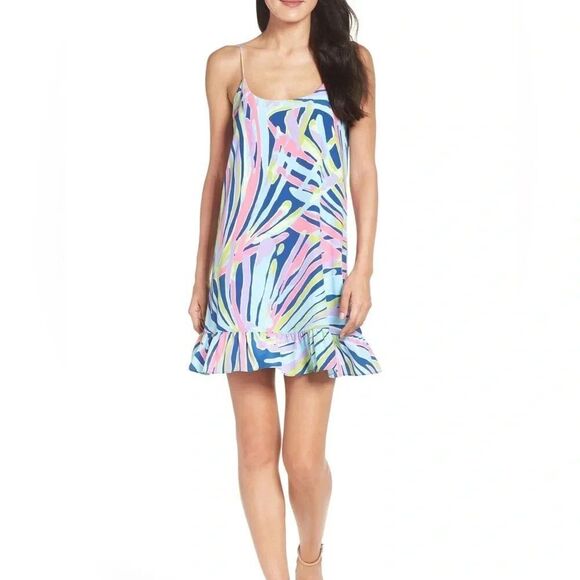 Lilly Pulitzer Dresses & Skirts - Lilly Pulitzer Zanna Silk Indigo Sea Dreamin spaghetti strap mini dress SZ small